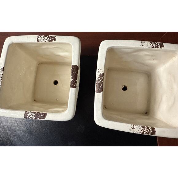 Antique Pottery square planters - Picture 2 of 4